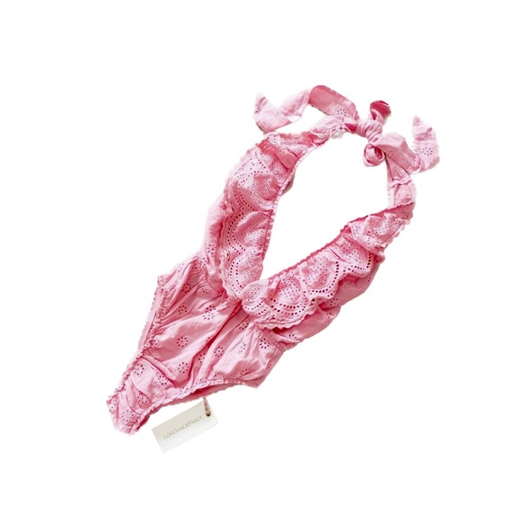 LoveShackFancy Peony Bodysuit in Salmon Pink, new with tags, size small - Picture 16 of 16